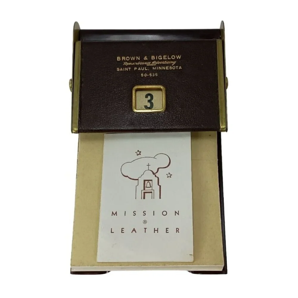 Rare Brown & Bigelow Memo Pad And Perpetual Calendar Vintage